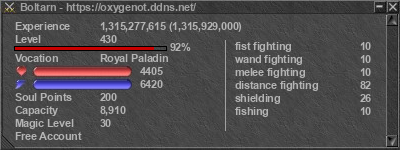 Signature for player Boltarn