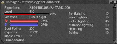 Signature for player Damager