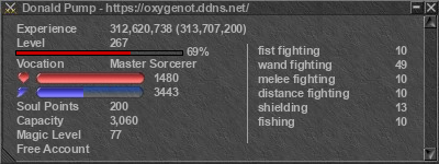 Signature for player Donald Pump