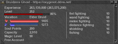 Signature for player Druidzera Ghost