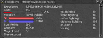 Signature for player Falcon Eye