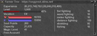 Signature for player Farmer Tree