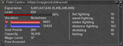 Signature for player Fidel Castro