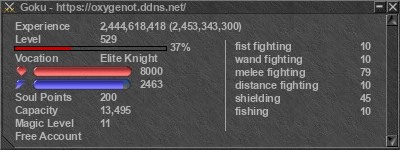 Signature for player Goku