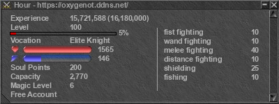 Signature for player Hour