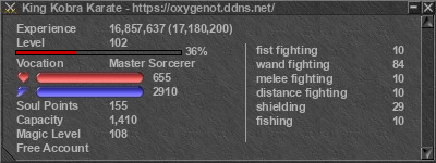 Signature for player King Kobra Karate