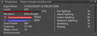 Signature for player Kingslayer