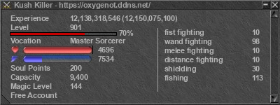 Signature for player Kush Killer