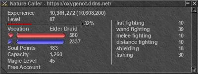 Signature for player Nature Caller