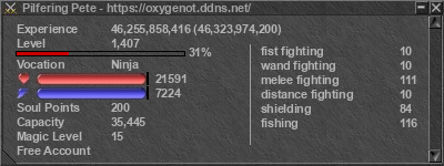 Signature for player Pilfering Pete