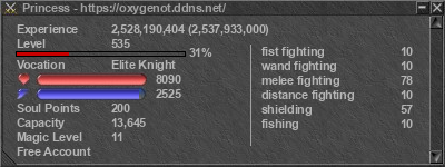 Signature for player Princess