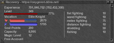 Signature for player Recovery