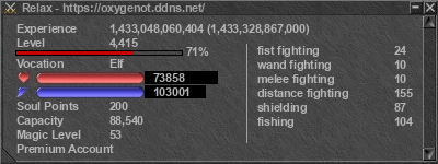 Signature for player Relax