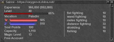 Signature for player Sairex