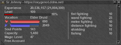 Signature for player Sr Johnny