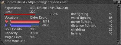 Signature for player Tomex Druid